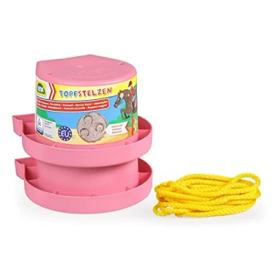 Afbeelding van Lena 61412DF hoefijzerstelten, klompen, gangbare blikjes ca. 13 cm, potten voor kinderen in evenwicht, monochroom roze emmers vanaf 36 maanden