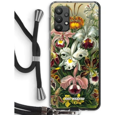 Afbeelding van Case Company® hoesje met Koord geschikt voor Samsung Galaxy A32 4G Haeckel Orchidae Telefoonhoesje Zwart Bescherming aan alle Kanten en Over de Schermrand