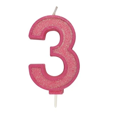 Afbeelding van Culpitt Cijferkaars #3 Roze met Glitter