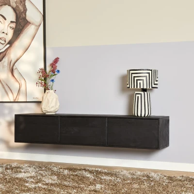 Afbeelding van Zwevend TV meubel Vision 160 cm zwart