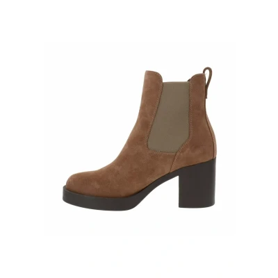 Afbeelding van Nerogiardini Enkellaarsjes met plateauzool, Dames, Maat: 35, Cuoio Schoenen
