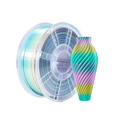 Afbeelding van iBOSS PLA+ meerkleurig filament 1,75 mm, PLA Plus zijde regenboog voor 3D printers, 1 kg (2,2 lbs), kleurverandering Pro 3D, mini