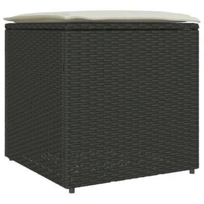 Afbeelding van vidaXL Buitenopbergbox Zwart en Crème Riet, Polyester 80 cm