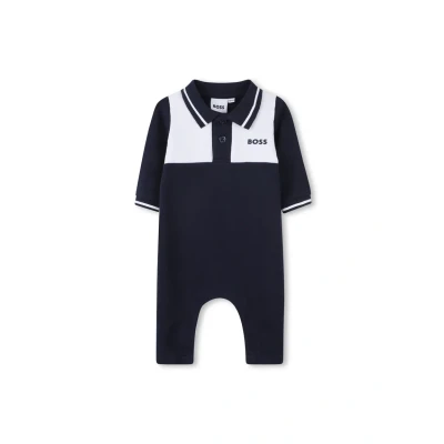 Afbeelding van BOSS Jongens Babypak met logo in de kleur Donkerblauw, maat: 68 = 6 maanden / 67 cm