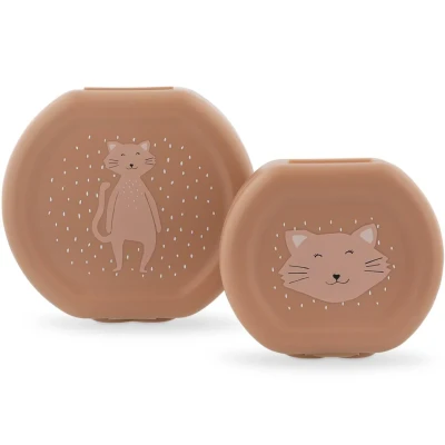 Afbeelding van Trixie Set van twee snackdoosjes met clip Mrs. Cat Makkelijk te openen BPA vrij Voor School en Onderweg