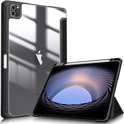 Afbeelding van Fintie Hoes voor iPad Pro 11 2021 (3e Generatie) [Ingebouwde Penhouder] Schokbestendige Cover met Transparant Harde Schaal Terug Case 11&quot; / 2020 2018, (A Zwart)
