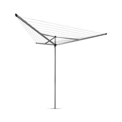 Afbeelding van Brabantia Essential Draaibaar Droogrek voor buiten Antislip UV bestendig, 30 m Gemakkelijk te openen Compatibel met kleerhangers Metallic Grijs ø 271cm