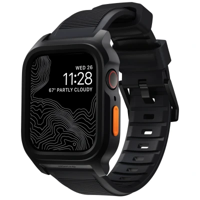 Afbeelding van Nomad Rugged Band Geschikt voor Apple Watch 45 Zwart