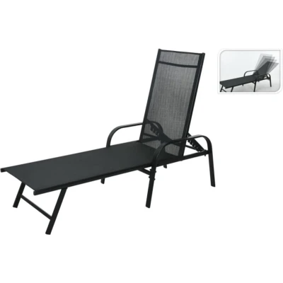 Afbeelding van Ligbed inklapbaar 195x60x45 cm zwart
