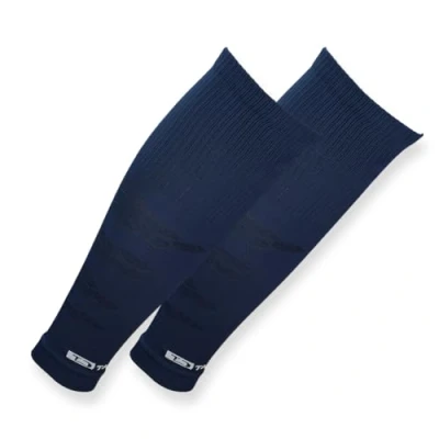 Afbeelding van Tapedesign Tubes Pro 1 paar voetbalsokken (zonder sokken) marineblauw voor dames, heren en kinderen voetbalmouwen scheenbeschermers lange