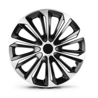 Afbeelding van Wieldoppen New Racer 14 inch, set van 4 zwart/zilver
