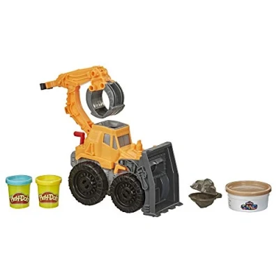 Afbeelding van Play Doh Wheels E9226 vrachtwagen met voorlader, voor kinderen vanaf 3 jaar, zandpasta, 2 klassieke kleuren, meerkleurig