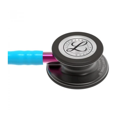 Afbeelding van Littmann Classic III Stethoscoop 5872 Turquoise slang, smokekleurige afwerking Pink Stem