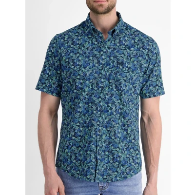 Afbeelding van Lerros Korte Mouw Overhemd Heren M 485 CLASSIC NAVY Katoen 2562132