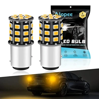 Afbeelding van ALOPEE 2 Pack 1157 BAY15D 1016 1034 7528 2057 2357 Auto Richtingaanwijzers 12V 24V Amber/Geel 2835 33 SMD LED Lampen Achterlichtlamp Vervanging
