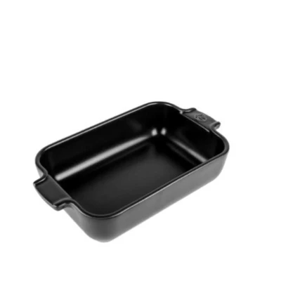 Afbeelding van Peugeot Appolia Rechthoekige Keramische Ovenschaal, Satijnzwart, 22 Cm