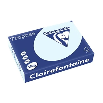 Afbeelding van Clairefontaine Trophée Pastel, Gekleurd Papier, A4, 160 G, 250 Vel, Azuurblauw Papier