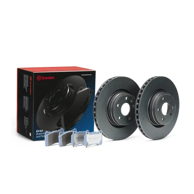 Afbeelding van BREMBO KT 08 021 Remblokken en remschijven interne ventilatie Zonder toebehoren Met anti kreukplaat akoestische slijtagewaarschuwing