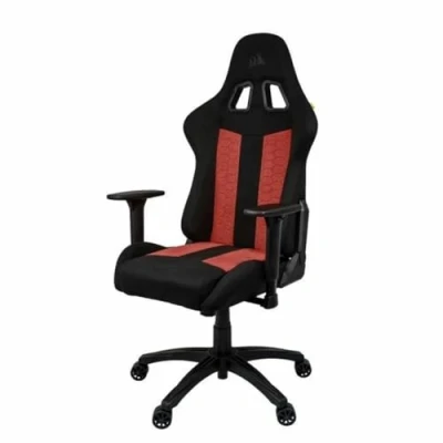 Image de Chaise bureau Fauteuil Gaming TC100 RELAXED Tissu Ergonomique Accoudoirs réglables Noir/Rouge (CF 9900014 WW)