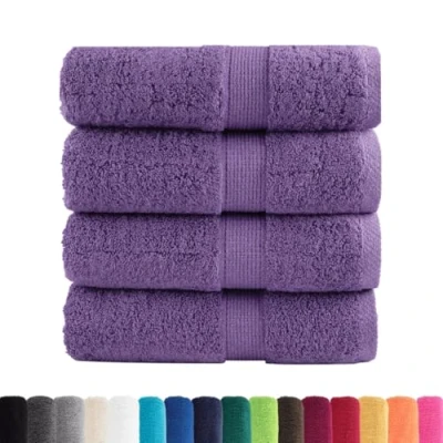 Afbeelding van vidaXL Gastendoekjes SOLUND 4 st 600 g/m² 30x50 cm paars