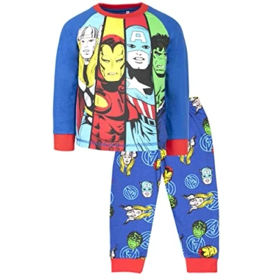 Afbeelding van Marvel Officiële Avengers pyjamaset Kinderpyjama Nachtkleding 100% katoen Officieel product Maten van 2 tot 10 jaar, Meerkleurig