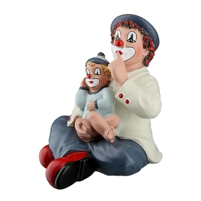 Afbeelding van Gildeclown Gilde Clown Silentium decoratief figuur Geschenken voor vrouwen en mannen Geluksclown Talisman Mutmacher Veelkleurig Hoogte 9 cm