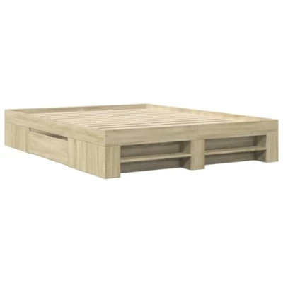 Afbeelding van vidaXL Bedframe zonder matras hout sonoma eikenkleurig 150x200 cm