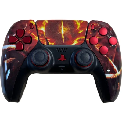 Afbeelding van Clever Gaming PS5 Draadloze Dualsense Controller Custom Flaming Eye Of Sauron