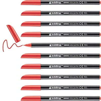 Afbeelding van Fineliner edding 1200 rood 0.5 1mm Omdoos a 10 stuk stuks
