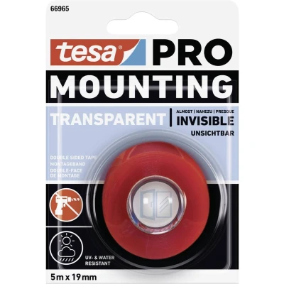Afbeelding van tesa Mounting PRO Transparent 66965 00001 00 Montagetape Transparant (l x b) 5 m 19 mm 1 stuk(s)