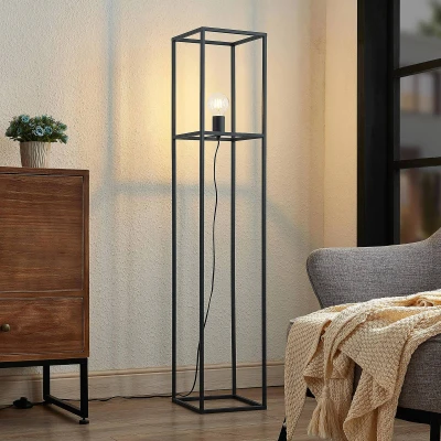 Afbeelding van Lindby vloerlamp 1licht staal H: 130 cm E27 zwart