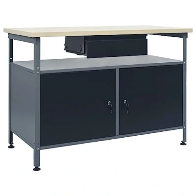 Afbeelding van vidaXL Werkbank, zwart, 120 x 60 85 cm, staal