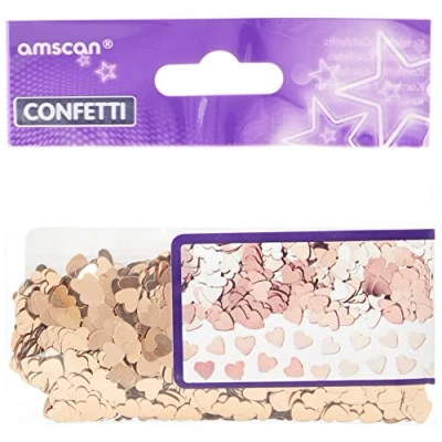 Afbeelding van Confetti rosé goud metallic hartjes 14gr.