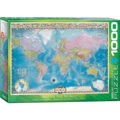 Afbeelding van Eurographics MAP OF THE World Puzzel voor kinderen, Maat: One Size, Multi coloured