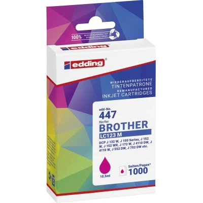 Afbeelding van Edding Inktcartridge vervangt Brother LC123M Compatibel Magenta EDD 447 18 01