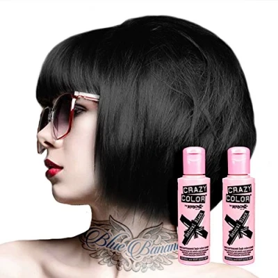 Afbeelding van Crazy Color Haarverf, semi permanent, levendige kleur, 100 ml (Natural Black natuurlijk zwart)