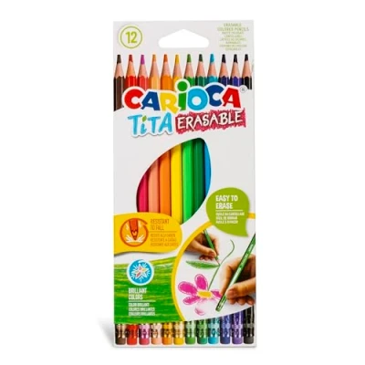 Afbeelding van Carioca kleurpotlood met gum Tita, 12 stuks in een kartonnen etui