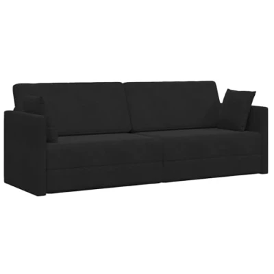 Afbeelding van vidaXL Vloer Sofa Bed 2 in 1 Zwart 213x144x60 cm Velvet