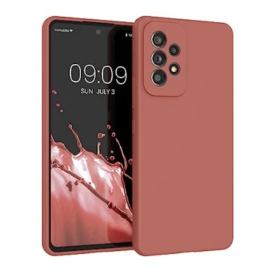 Afbeelding van kwmobile telefoonhoesje geschikt voor Samsung Galaxy A53 5G Hoesje met siliconen coating Smartphone case in winter roze