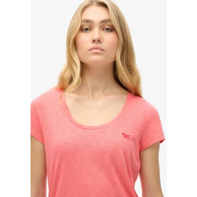 Afbeelding van Superdry Scoop NECK Tshirt basic, Dames, Maat: 40, Sugar coral