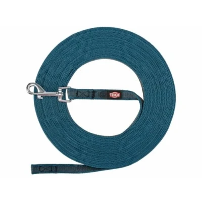 Afbeelding van TRIXIE HONDENRIEM SLEEPLIJN MET RUBBER ANTI SLIP PETROL BLAUW S/M 5 MTR X 1,5 CM