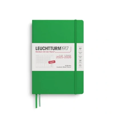 Afbeelding van Leuchtturm1917 A5 Medium Academic Week Planner 2025/2026 (18 mnds) hardcover Spring Leaf