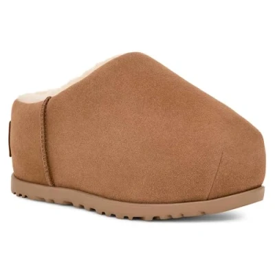 Afbeelding van UGG dames Pumped clog van suède in de kleur Camel, maat: 40