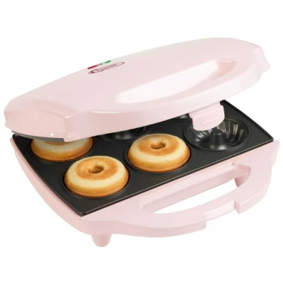 Afbeelding van Bestron Cake Maker in tulbandvorm, wafelijzer voor 6 mini tulband cakes, met antiaanbaklaag &amp; indicatielampje, 900 Watt, Kleur: roze