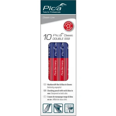 Afbeelding van Pica Classic 559 Markeerpotlood DOUBLE rood/blauw 17,5 cm (10 stuks)