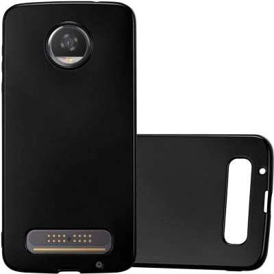 Afbeelding van Cadorabo Hoesje geschikt voor Motorola MOTO Z2 in METALLIC ZWART Beschermhoes gemaakt van flexibel TPU silicone Case Cover