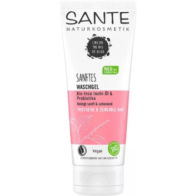 Afbeelding van Sante Naturkosmetik Inca Inchi Bio Reinigingsgel &amp; Probiotica Reinigt zacht en grondig Voor de gevoelige huid Hydrateert Geen uitdrogen Veganistisch 100 ml