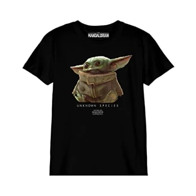 Afbeelding van The Mandalorian Black Men&#039;s T shirt Child Logo 12 years