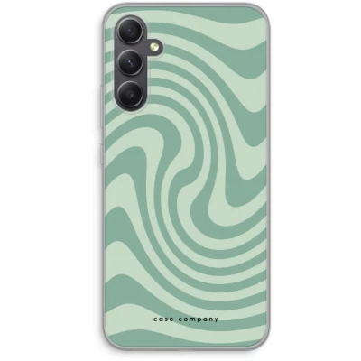 Afbeelding van Case Company® hoesje geschikt voor Samsung Galaxy A34 Swirl Groen Soft Cover Telefoonhoesje Bescherming aan alle Kanten en Schermrand