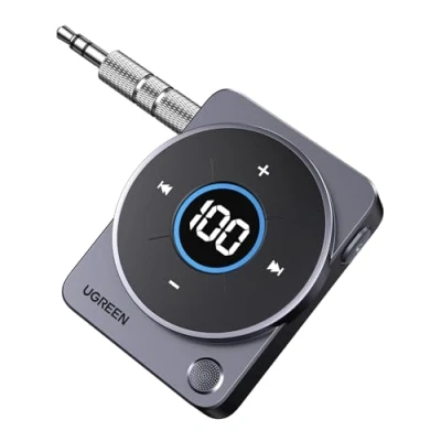 Afbeelding van UGREEN Ontvanger Bluetooth 5.4 Jack Auto Adapter 3,5 mm Auxiliary met Ingebouwde Microfoon Handsfree Oproepen voor Luidsprekers Bedrade Hoofdtelefoon Autoradio, Kabel Inclusief